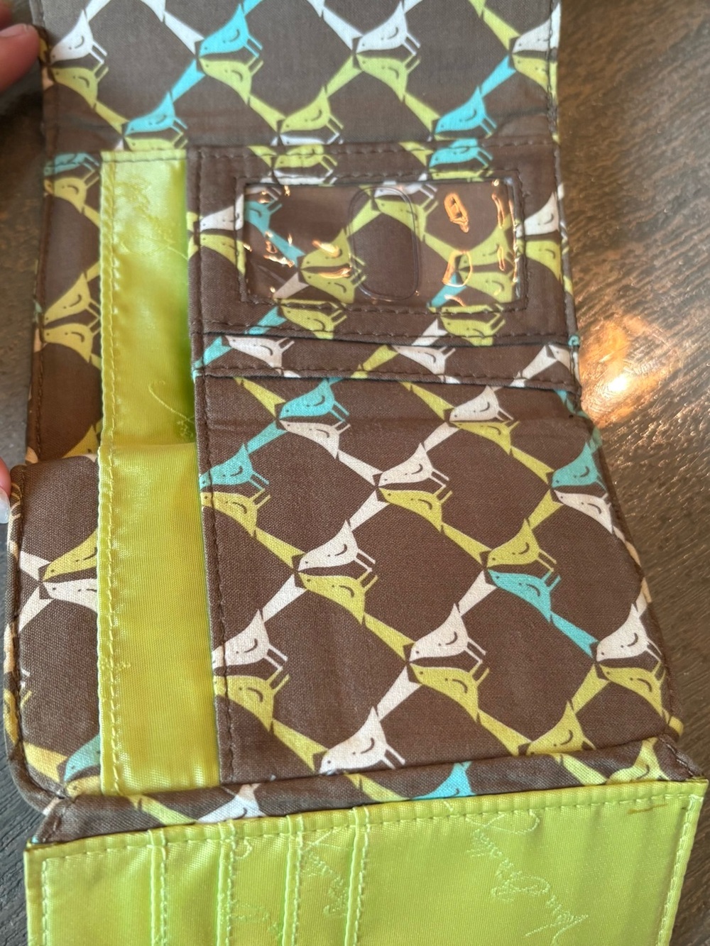 Brown & Lime Patterned Phone Wallet Case